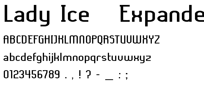 Lady Ice - Expanded font